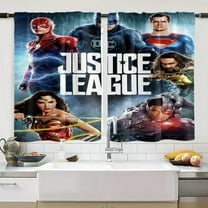 Justice League Window Curtain - 2 Panels(28"x40")