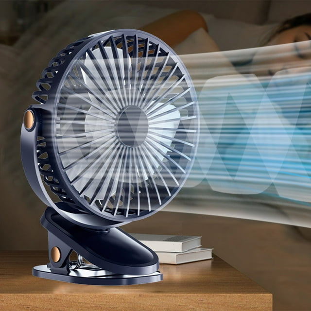 Ventilador pequeño USB para dormitorio de estudiantes, portátil, mini, recargable, de escritorio, con clip, para el hogar