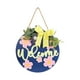 thumbnail image 2 of Letrero colgante de madera de bienvenida de primavera, decoración de porche con lazo, colgador de puerta de madera rústica para cafetería, hogar y, 2 of 7