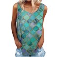 thumbnail image 1 of Mujeres moda sexy sin mangas flor pirnt chaleco cuello redondo impreso tops camiseta chaleco blusa tops Pompotops lopia991397, 1 of 5