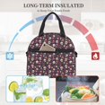 thumbnail image 4 of Uemuo Skull flower leaf colorful Printed Lunch Bag Lunch Box Reusable Insulated Lunch Tote Bag, Leakproof Thermal Cooler Sack Food Handbags Case High Capacity, 4 of 5