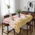 thumbnail image 6 of Colorful Stripe Table Cloth Waterproof Tablecloths, Modern Pink Red Yellow Vertical Striped Tablecloth Dining Table Cover for Kitchen Party Tabletop Outdoor, Rectangle Tablecloth 52x70 Inch, 6 of 9