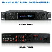 Technical Pro 3500 Watts Digital Hybrid Amplifier with USB/SD Card & Bluetooth Inputs, FM Radio, & Wireless Remote