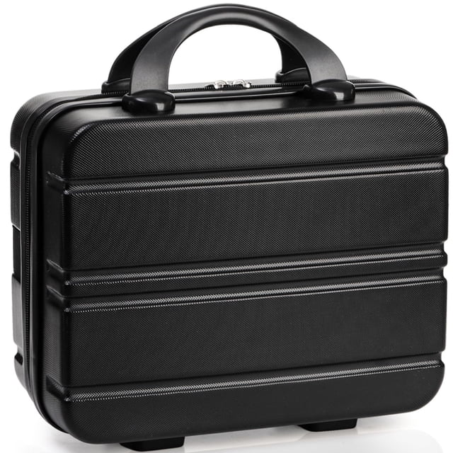 Estuche de viaje para cosméticos Acshio, carcasa rígida, 30 x 13 x 23 cm, color negro