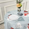 thumbnail image 6 of Coolnut 60" Christmas Snowman Round Tablecloth, Waterproof Stain and Wrinkle Resistant Washable Decorative Table Covers for Kitchen Dining Tabletop Party Outdoor Picnic, 6 of 7