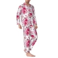 thumbnail image 2 of Balery Peonies And Roses Pattern Pajama Sets for Men Long Sleeve 2 Piece Sleepwear Loungewear Sets Soft PJ's with Pockets Long Sleeve Comfy Pj Sets-X-Large, 2 of 7