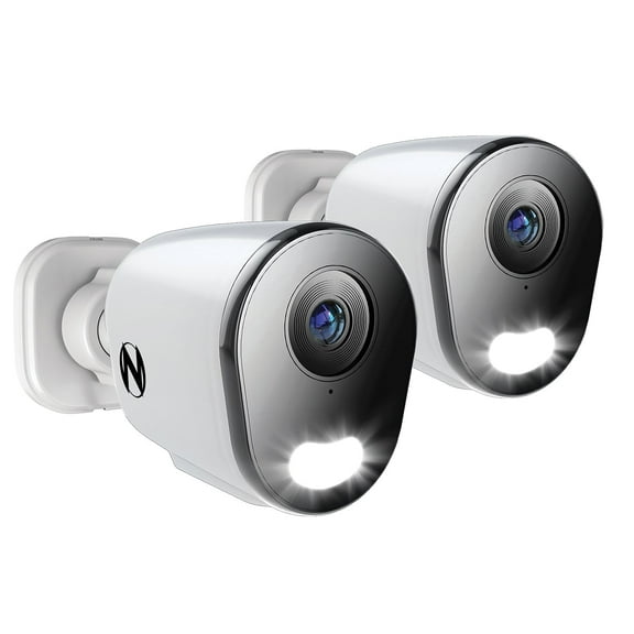 Night Owl Add On Wired IP 12MP Deterrence Camera with 2-Way Audio - 2 Pack - White
