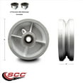 thumbnail image 2 of SCC -5" Semi Steel Cast Iron V-Groove Wheel Only w/Ball Bearing - 1100 lbs Cpty, 2 of 2