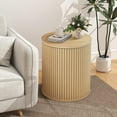 thumbnail image 5 of Wirrytor Round Side Table for living room, Fluted End Table for Small Spaces, Mid Century Modern Small Accent Tables, Bedside Table, Couch Side Table, Nightstand for Bedroom Couch,Oak, 5 of 9