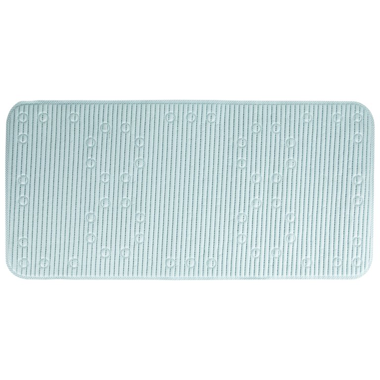 Clorox Cushioned Antimicrobial 17× 36 Lt Blue Bath Mat Slip Resistant