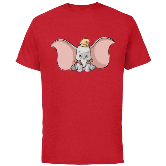 Disney Classic Dumbo Cute Baby Elephant - Short Sleeve Cotton T-Shirt for Adults - Customized-Red