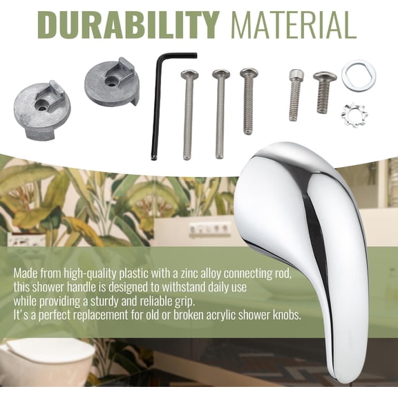 TG4THT-Shower Single Handle Replacement Compatible with Moen 179100 100224 100657 Universal Shower Trim Kit Chrome, Fit for Danco 11009 10001 Shower Faucet Handle