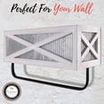 thumbnail image 3 of Autumn Alley White Barn Door Farmhouse Towel Rack with Shelf – Galvanized Metal Accent, 3 of 7