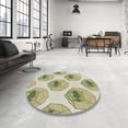 thumbnail image 3 of Ahgly Company Indoor Round Patterned Dark Green Novelty Area Rugs, 3' Round, 3 of 6
