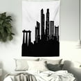 thumbnail image 3 of Singapore Tapestry, Silhouette of the Buildings in Monochrome Style Busy Urban Vibes, Wall Hanging for Bedroom Living Room Dorm Decor, 60W X 80L Inches, Charcoal Grey and White, by Ambesonne, 3 of 5