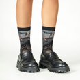 thumbnail image 4 of Fuzoiu Pilot Cat In Vintage Plane Print Kids Socks For Boys Girls,Grip Crew Socks with Non Slip,Lightweight Stretch Crew Socks,Toddlers Crew Boot Socks, 4 of 5