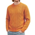 thumbnail image 2 of Miqool Men's Pullover Sweater Cable Knit Chunky Sweater Classic Casual Crewneck Sweaters with Ribbing Edge, 2 of 9