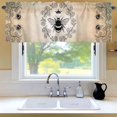 thumbnail image 6 of Vintage Crown Bee Window Valance for Kitchen, Classical Floral Texture Orange Green Ombre Rod Pocket Short Curtain for Small Windows, Light Filtering Decorative Valance, 60 x 14 Inch, 1 Panel, 6 of 9