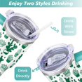 thumbnail image 5 of 40oz Cute Cactus Plants Stainless Steel Flip Straw Tumbler Spill Proof Travel Cup Double Wall Vacuum Insulated Coffee Mug with Top Handle, 5 of 6