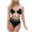 Black, variant on Bigersell Womens Sporty Two Piece Swimsuits, Trendy Front Knot High Waisted Bikini Sets, Spaghetti Straps Bathing Suits 2 Piece Vacation Swimsuit Bikini Swimwear Black M