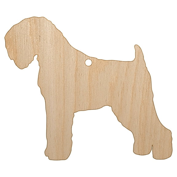 Black Russian Terrier Chornyi Dog Solid Wood Holiday Christmas Tree Ornament Unfinished DIY Pre-Drilled Craft