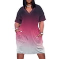 thumbnail image 2 of PETUNIA - Vestido minimalista con bolsillos sueltos y degradado de morado a gris para mujer, ropa de verano 2025., 2 of 7