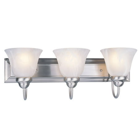 

Bathroom Vanity 3 Light With Brushed Nickel Finish Steel Medium Base Bulb 24 inch 180 Watts