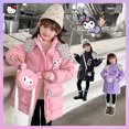thumbnail image 1 of Abrigo de algodón de invierno para niñas de Anime Kuromi Sanrioed, nueva moda coreana, abrigo de algodón alargado, chaquetas para niñas, ropa para niñas, 1 of 5