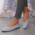 thumbnail image 4 of Gpaecead Women's Rhinestone Floral Ballet Flats Faux Suede Slip On Cushioned Dress Shoes For Office, Party And Commute Blue, 4 of 8