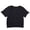 Black, variant on Womens Tops Crop Short Sleeve Solid Color Bateau Neck Ribbed Relaxed Casual Blouse