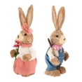 thumbnail image 2 of Luzkey 2pcs Straw Rabbit Ornaments, Statue, Easter Straw Bunny, Spring Table Decoration, Standing, Bunny Ornament, Woven Rabbit Figurine C, 2 of 8