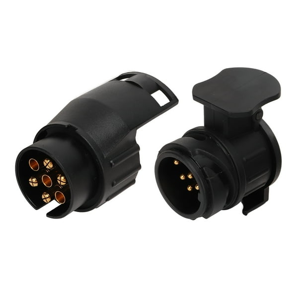 Adaptador De Enchufe Para Remolque, Contacto De Cobre, 12 V, Negro, Convertidor De Enchufe De Remolque De 7 Pines A 13 Pines Y 13 Pines A 7 Pines Para Todos Los Enchufes De