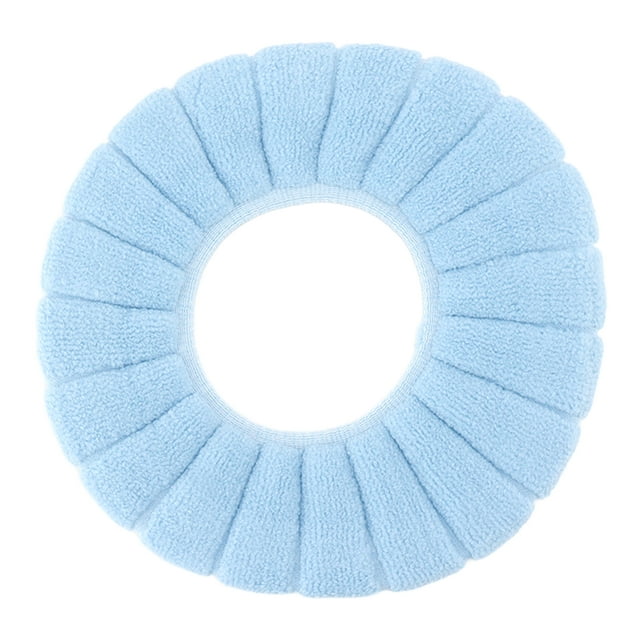 Funda para asiento de inodoro, cálida, suave, cómoda, lavable, reutilizable, antideslizante, reemplazo de almohadilla para asiento de inodoro, color azul