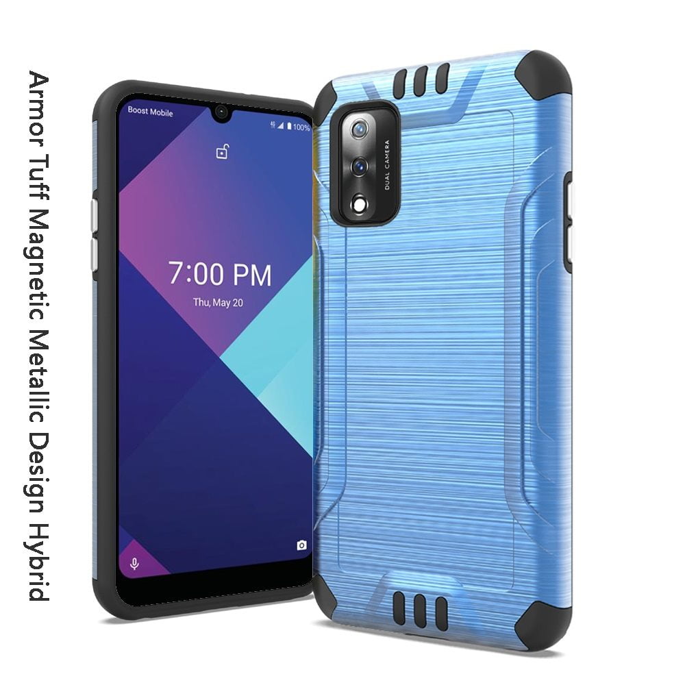 For Orbic Magic 5G Hybrid Dual Layer Slim Defender Armor Tuff Metallic