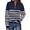 Navyblue-white, variant on Women's Quarter Zip Striped Oversized Sweater 2025 Mock Turtleneck Fall Fashion Outfit