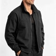 thumbnail image 6 of Jerdar Men's Nylon Jacket No Hood Lightweight Thin Zip Pockets Solid Color Long Sleeve Athletic Outdoor Casual Commute Windbreaker Coat Outerwear, 6 of 6