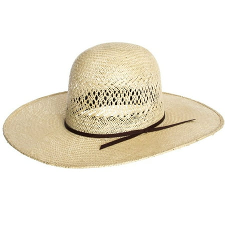 Rodeo King Womens Jute Open Crown 4 1/2 Brim Straw Cowboy Hat 7 Natural