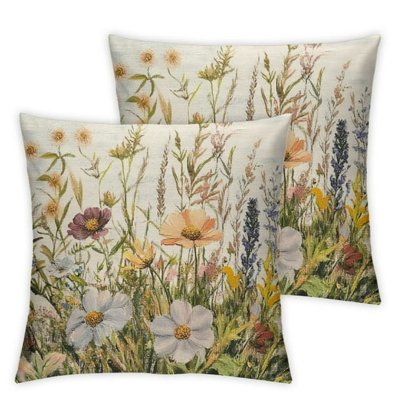 Set of 2 flowers, grass Home Decor, Without Pillow Inserts Home Furnishing