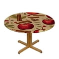 thumbnail image 3 of HAOXIT Fruits Tablecloth, Quartered and Halved Apples and Diet Recipe, Round Table Cover for Room Kitchen Decor 31-35, 3 of 8