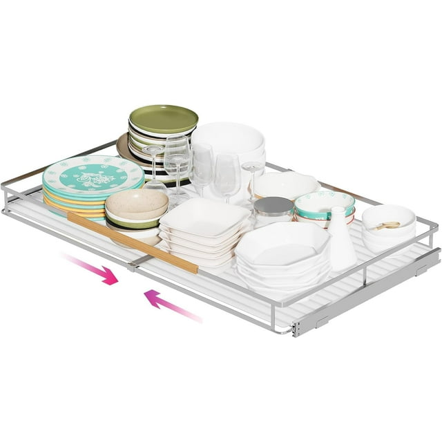 Expandable Pull Out Cabinet Organizer Slide Out Drawers for Kitchen Cabinets .~.&#;W x .&#;&#;D Pull Out Drawers for Kitchen Cabinets