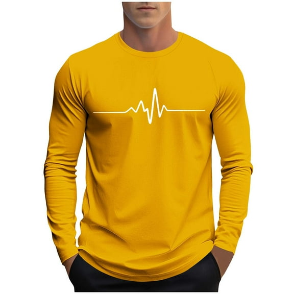 zbxnLI Big and Tall Men's Long Sleeve Shirts Graphic T-Shirts for Men Casual Basic Tee Tops Fall Winter