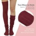 thumbnail image 2 of allydrew Winter Knit Over the Knee Thigh High Boot Socks, Wine Red, 2 of 4