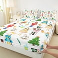 thumbnail image 3 of Manfei Cartoon Elf Princess Twin Sheet Sets, Fairy Tale Nutcracker Twin Fitted Sheet, Christmas Tree Gift Flat Sheet, Microfiber Bedroom Decor, 3 Pieces, 3 of 7