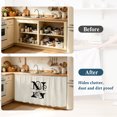thumbnail image 4 of Letter N Cabinet Curtain 32"Wx55"L, Dustproof Pantry Door Curtain with Self Adhesive Tape, Monogram Words Tall Storage Cover Privacy Drape for Bathroom Kitchen Laundry Room, 4 of 9