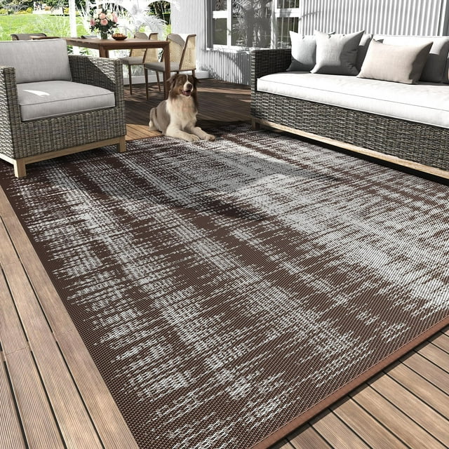Outdoor Rug x ft Outdoor Carpet Fashion Camping RugsModern Reversible Mat for Camping Plastic Straw Rugs for Patio RV Camper Balcony Backyard Picnic Deck Rug