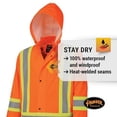 thumbnail image 2 of Pioneer Waterproof FR Oil & Chemical Resistant Rain Work Safety Jacket - Hi-Vis Lightweight Coat - Orange, M, 2 of 9