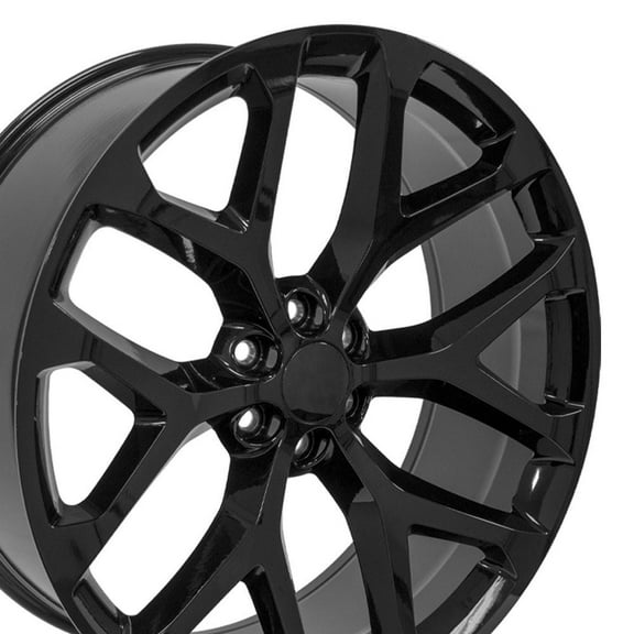 26 inch Replica Wheel CV98B Fits Chevy Silverado Rim 26x10 Black Wheel