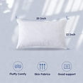 thumbnail image 5 of 100% Cotton Stuffer Throw Pillow Insert, Rectangle Down and Feather Filled Decorative Bed Sofa Insert, 12x20 Inch, White, 5 of 6