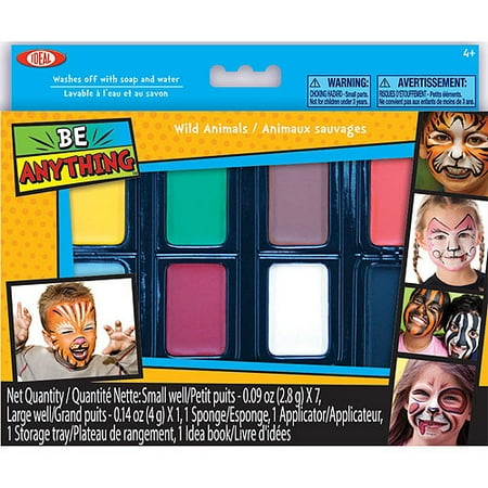 POOF-Slinky Ideal Be Anything! Wild Animals Face Painting Kit, 8-Color Set