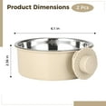 thumbnail image 5 of 2PCS Hanging Stainless Steel Dog Bowls with Locking Knob, Removable Food and Water Feeder Cups for Crate or Cage Use, 6.1 x 2.36 in for Dogs, Cats, Rabbits, 5 of 6
